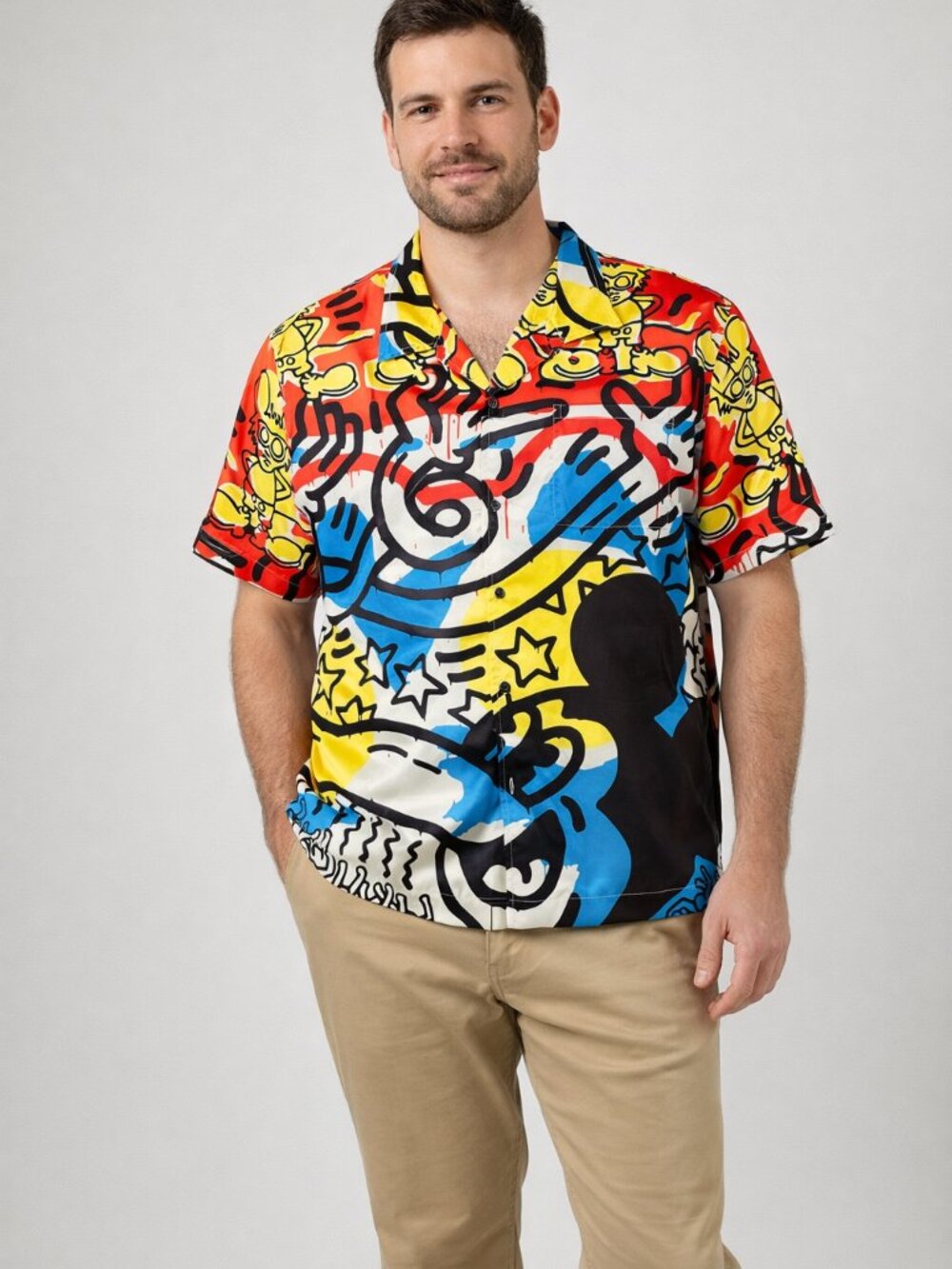 NWT Diamond Supply Co. x Disney Mickey Mouse Keith Haring Button-Up Shirt – LRG